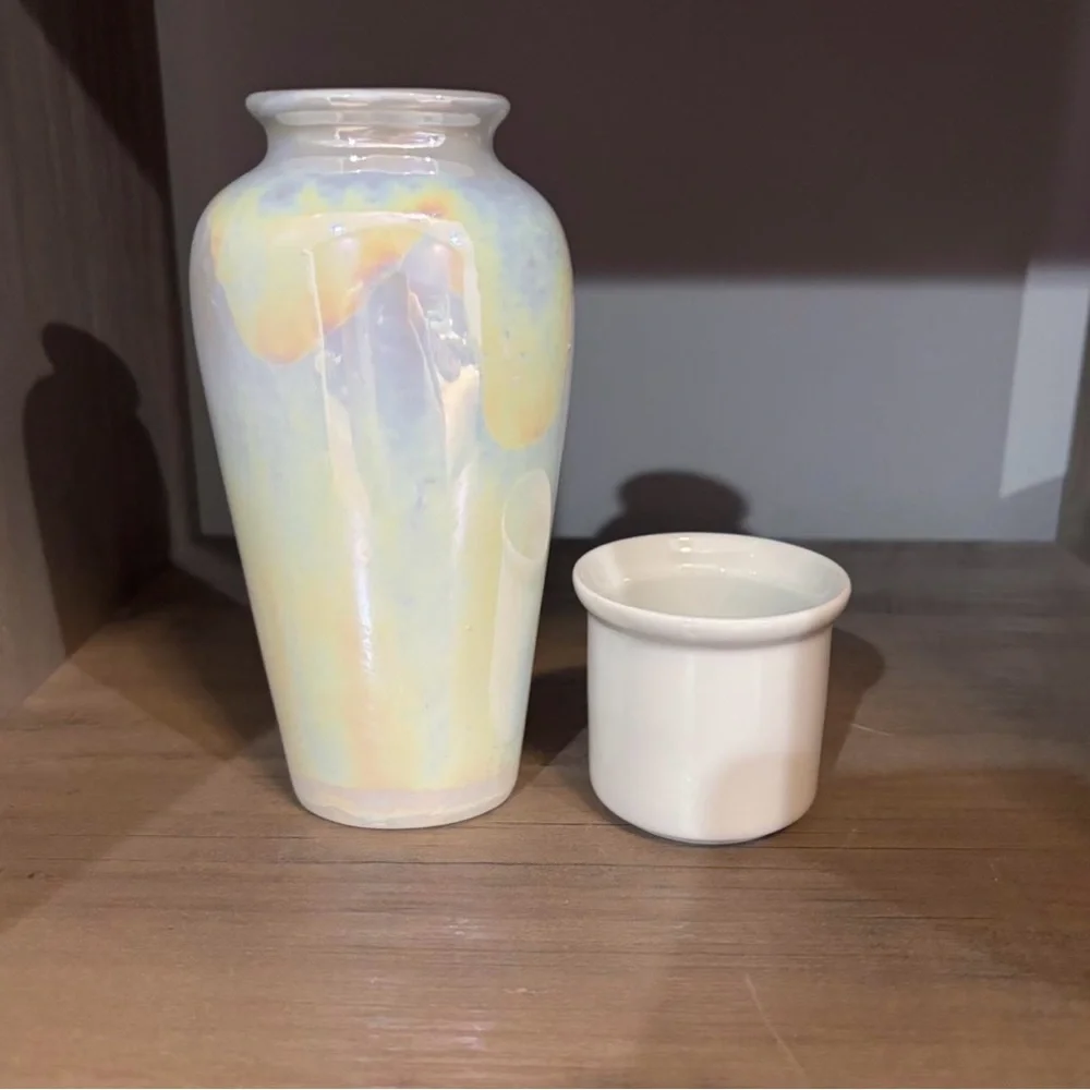 Floral‎ Ceramic Vase and Cup Set